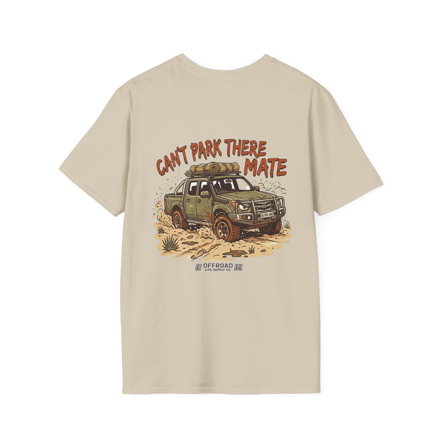 “Can’t Park There Mate” Off-Road 4x4 Adventure Tee - Sand