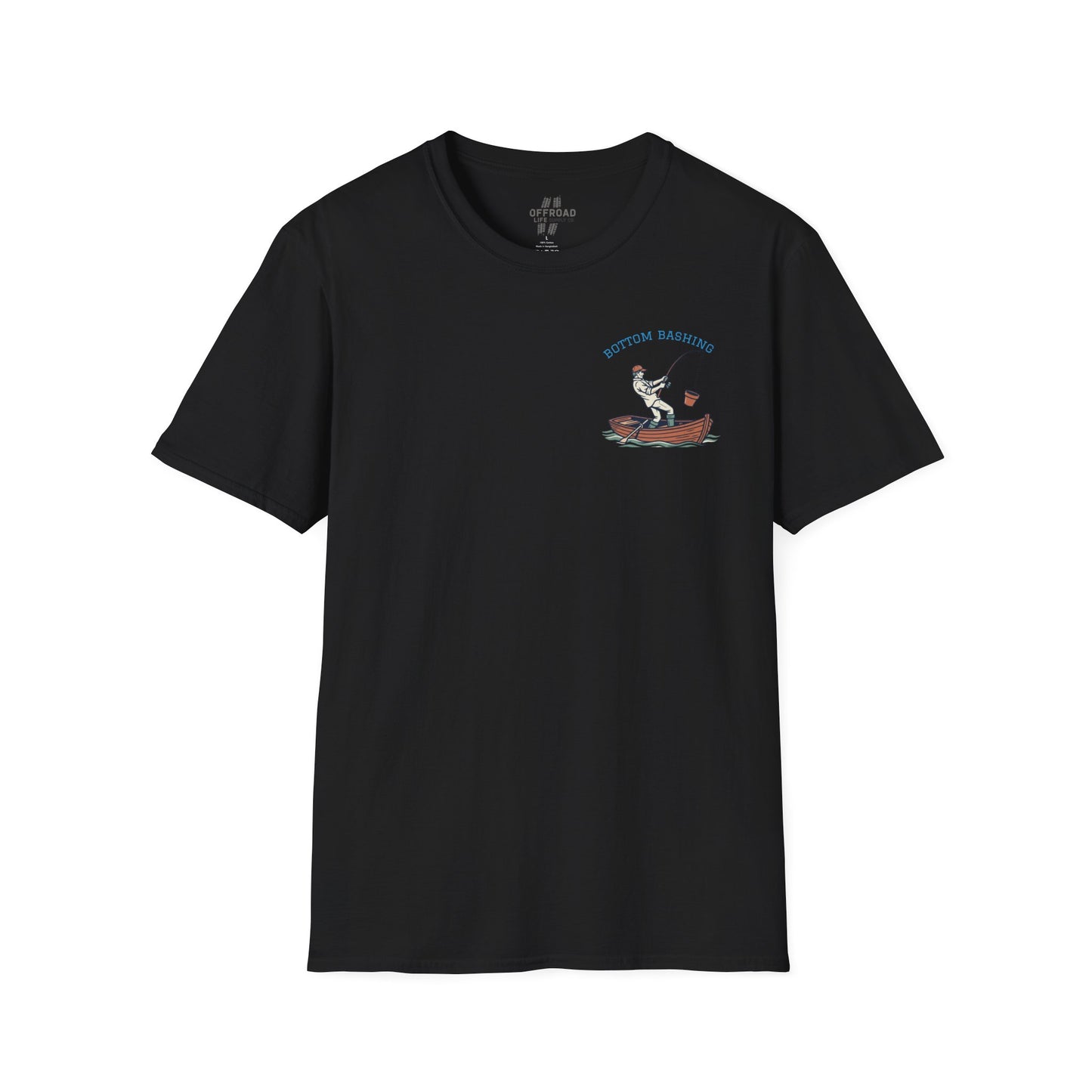 Fishing Tee — “Bottom Bashing” Boat Fishing Graphic T-Shirt - Black