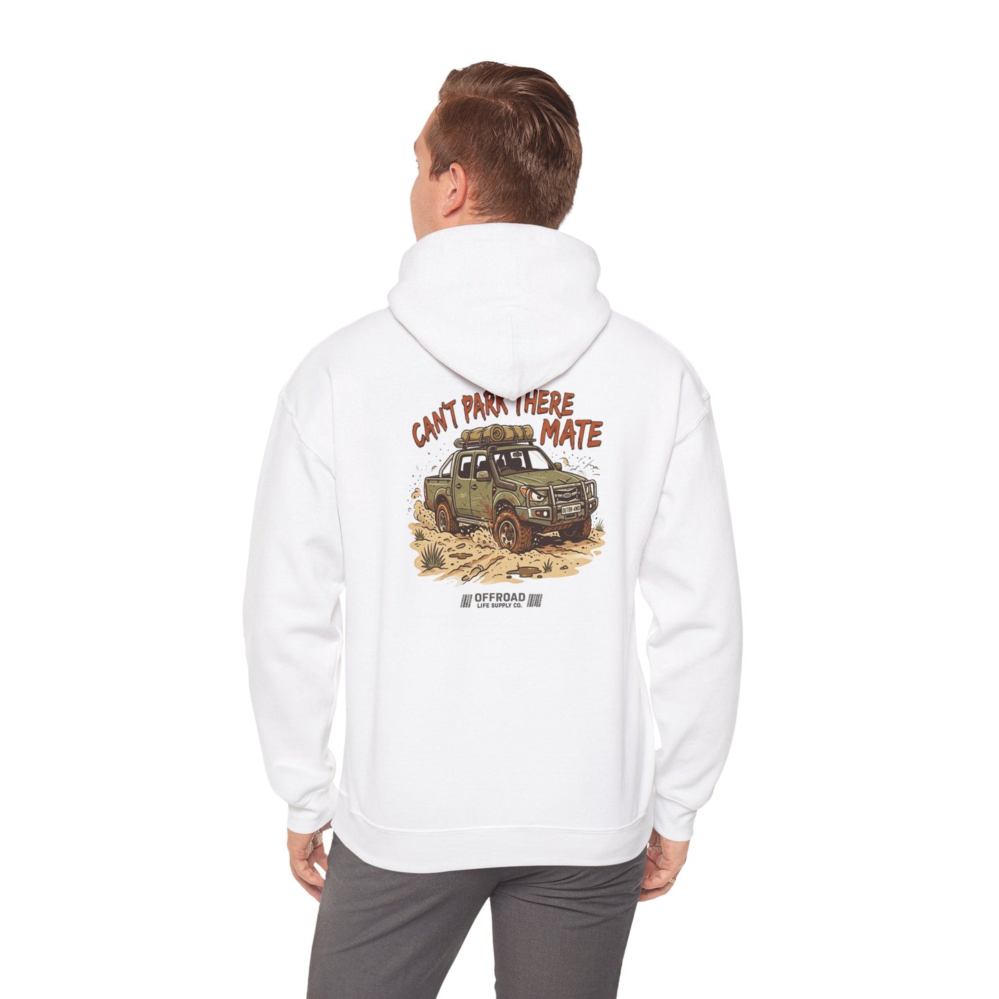 “Can’t Park There Mate” Off-Road 4x4 Hoodie - Grey