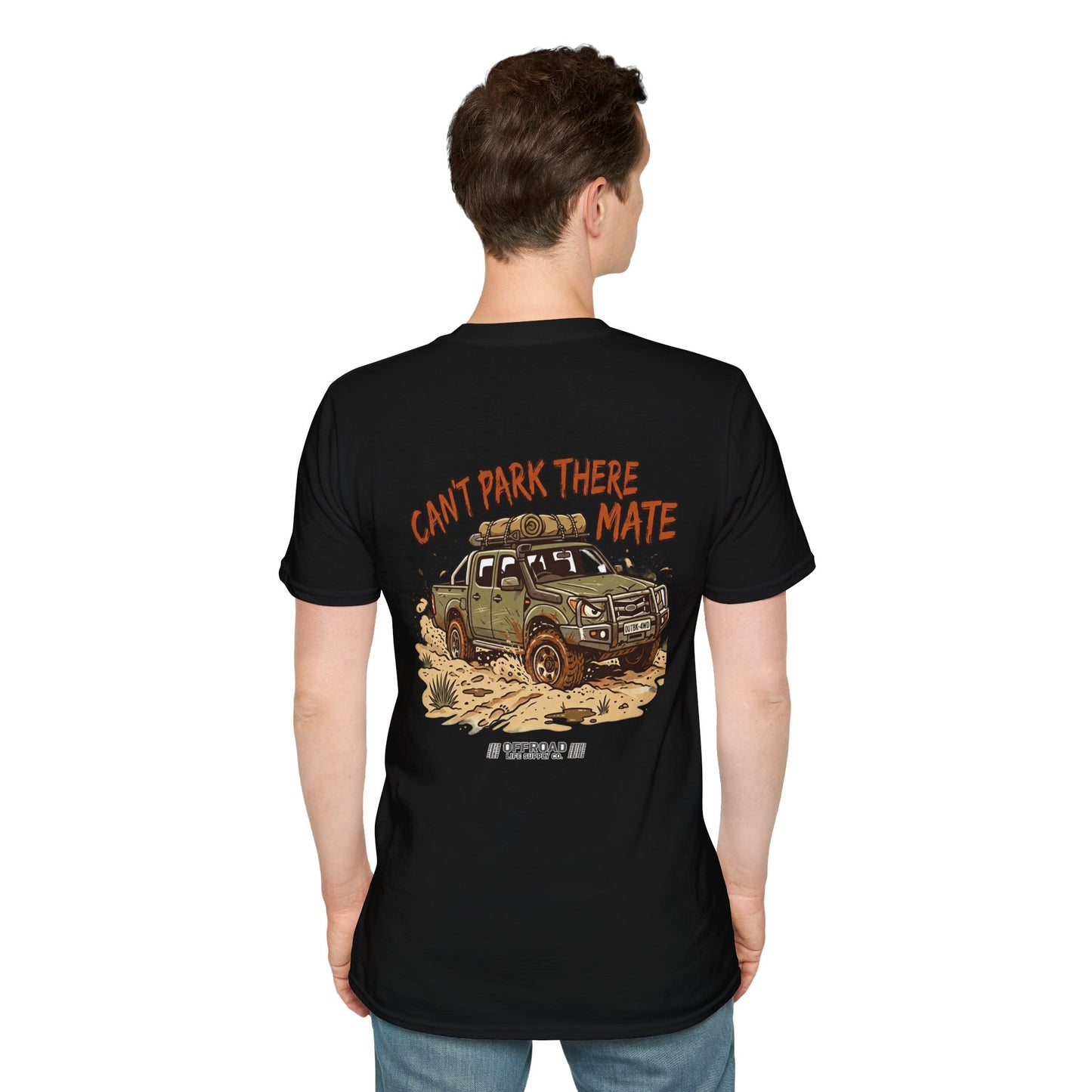 “Can’t Park There Mate” Off-Road 4x4 Adventure Tee - White