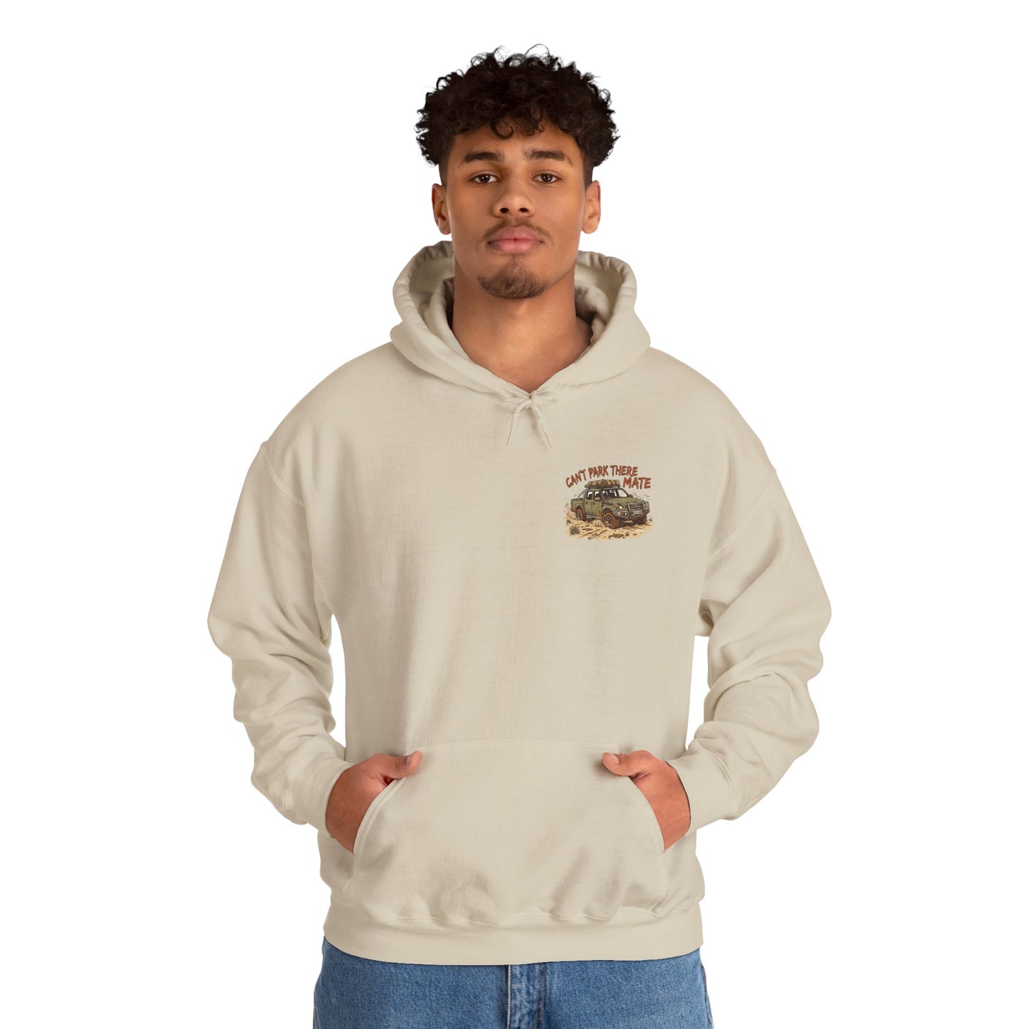 “Can’t Park There Mate” Off-Road 4x4 Hoodie - Sand