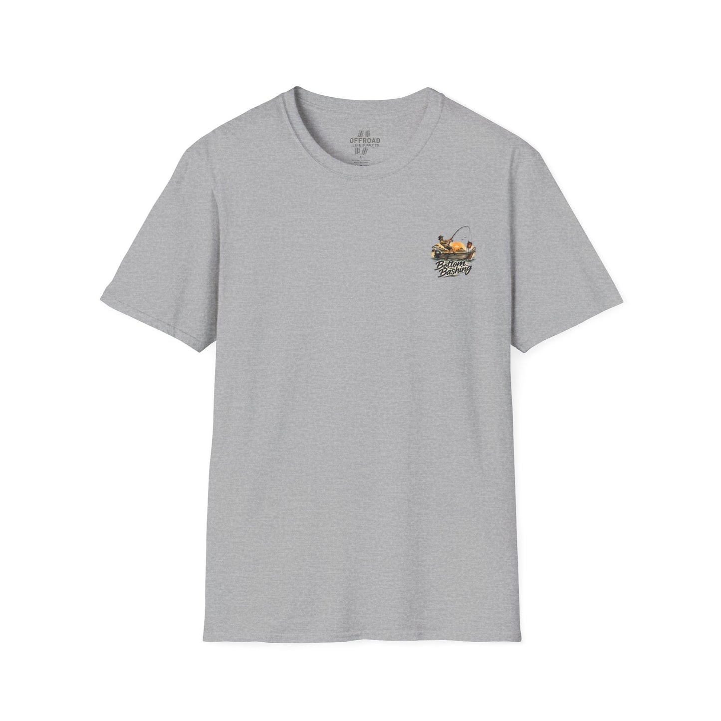 Fishing Tee — “Bottom Bashing” Boat Fishing Graphic T-Shirt - Dark Grey