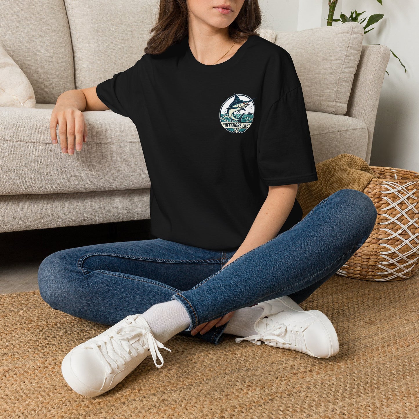 Offshore Life Marlin T-Shirt — Fishing Tee - Military Green