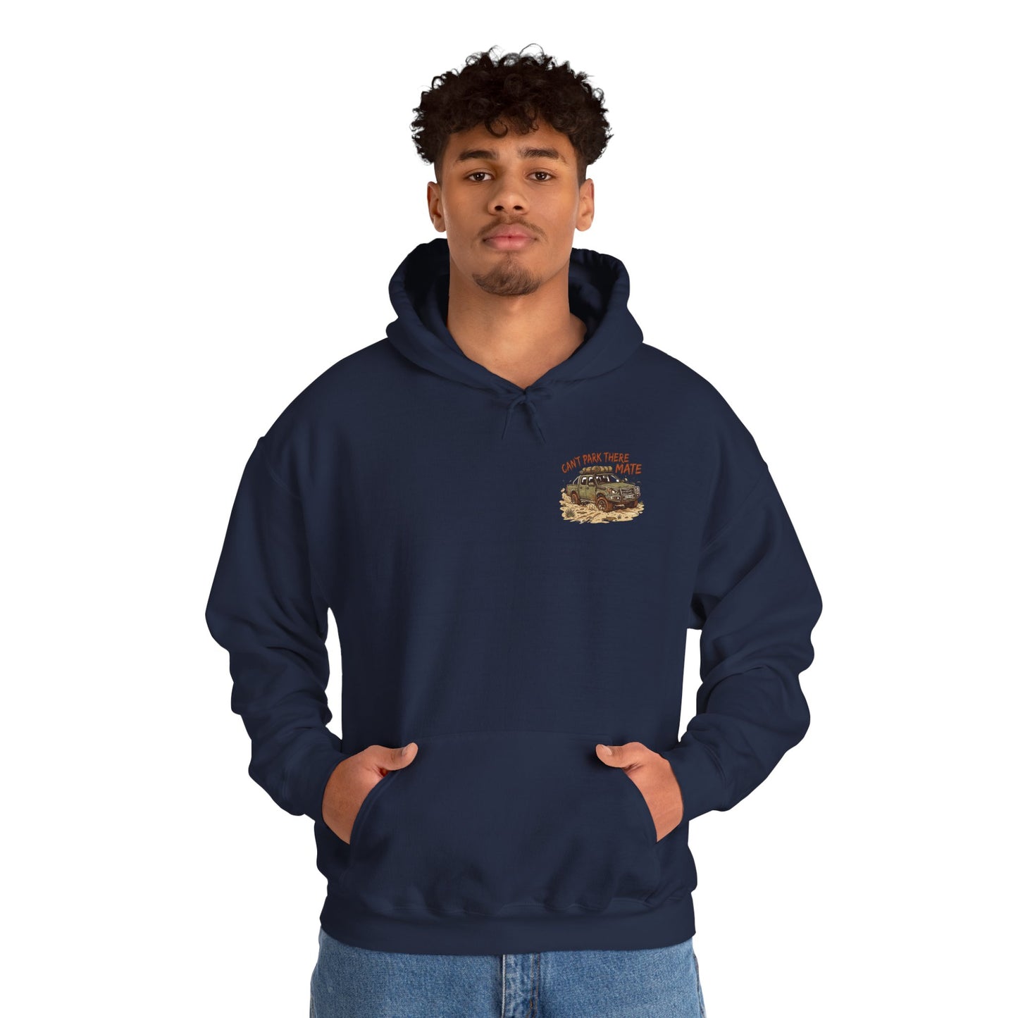 “Can’t Park There Mate” Off-Road 4x4 Hoodie - White