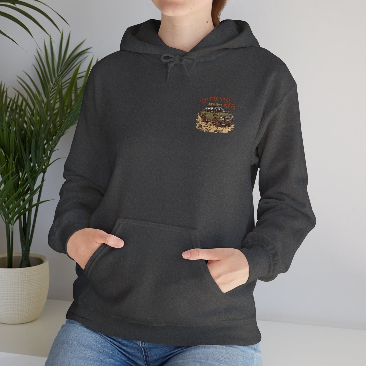 “Can’t Park There Mate” Womens Off-Road 4x4 Hoodie - Light Blue