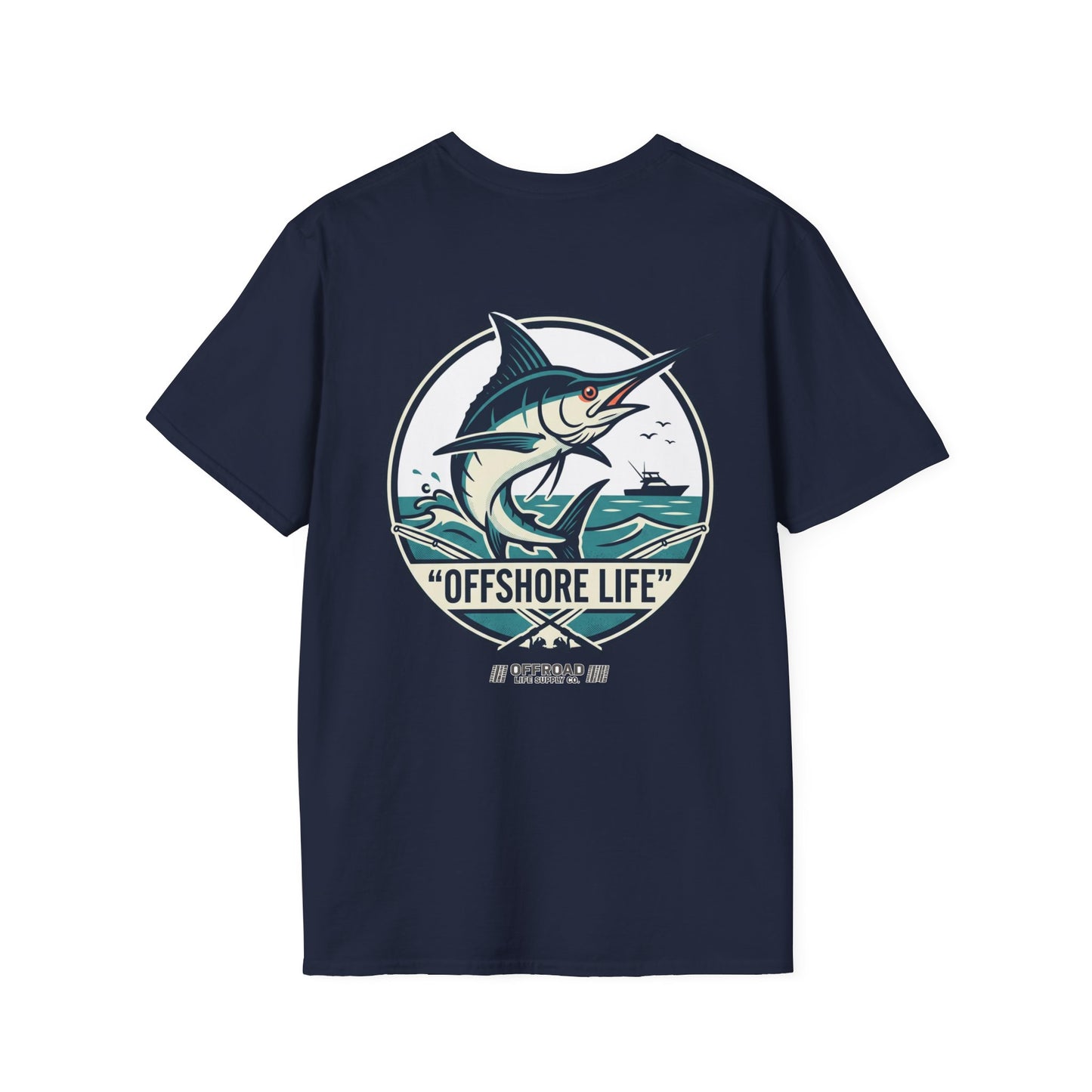Offshore Life Marlin T-Shirt — Fishing Tee - Military Green