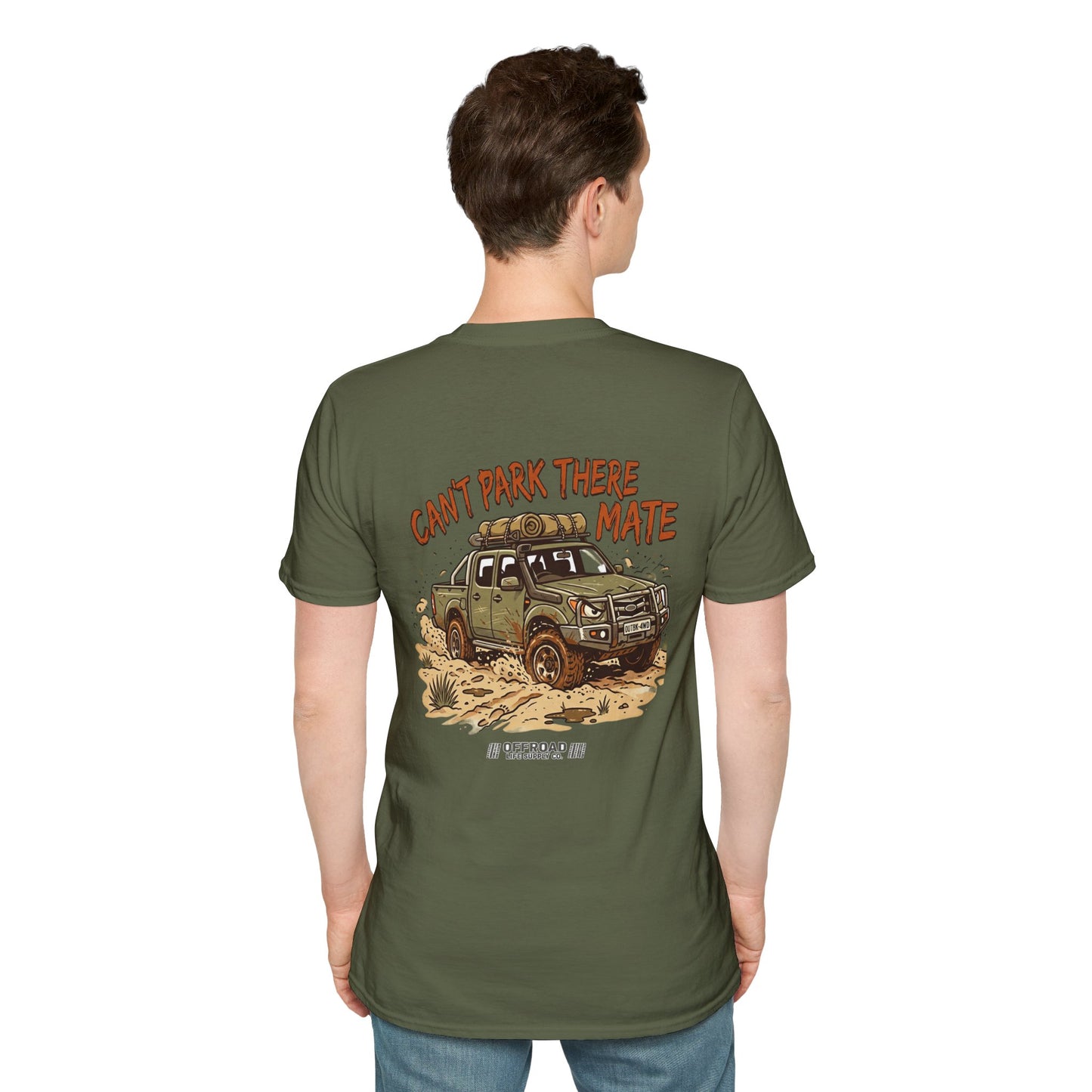 “Can’t Park There Mate” Off-Road 4x4 Adventure Tee - White