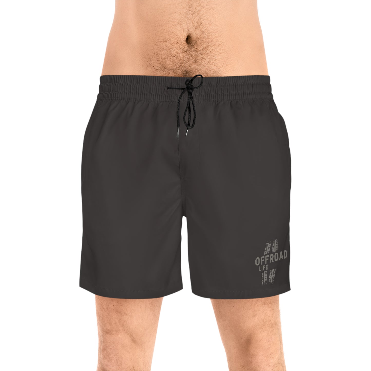Off-Road Life Supply Co. Board Shorts — Men's Mid-Length Beach Shorts - Charcoal
