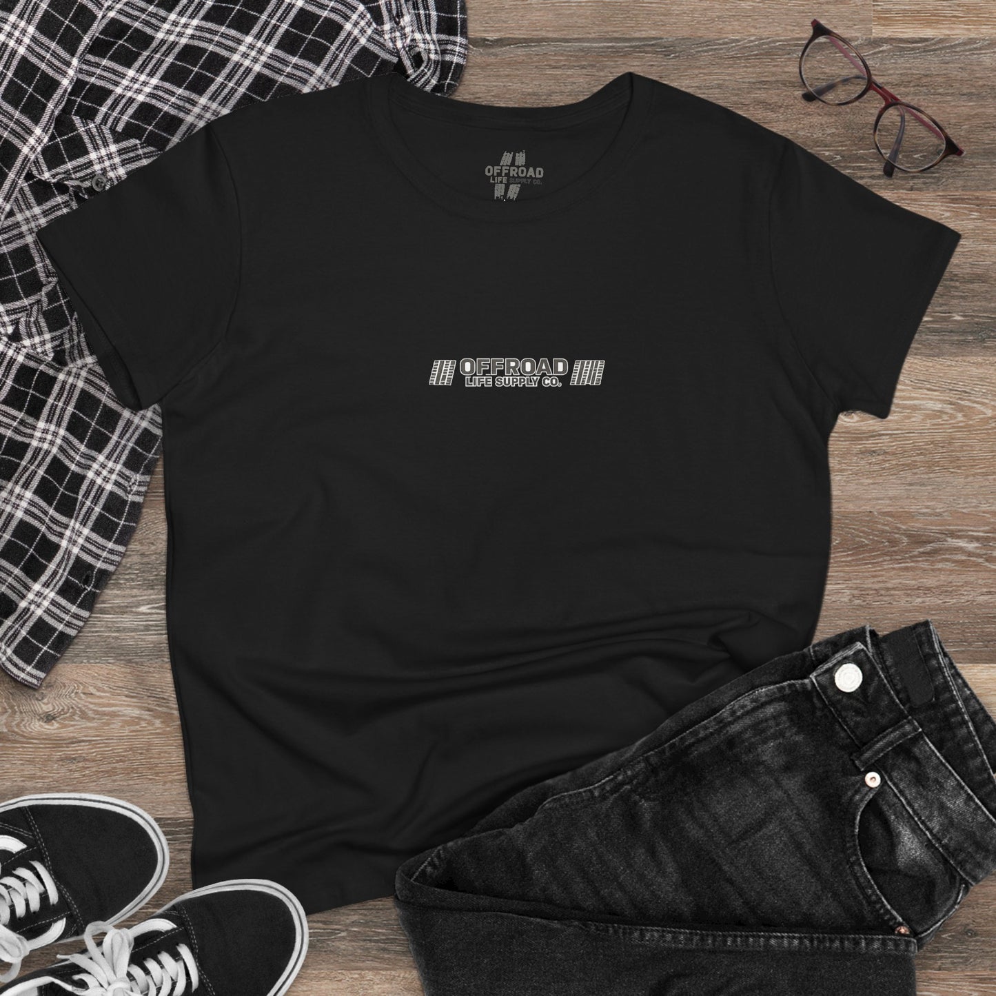 Offroad Life Supply Co. Graphic Tee — Women's Off-Road Basic T-Shirt - White