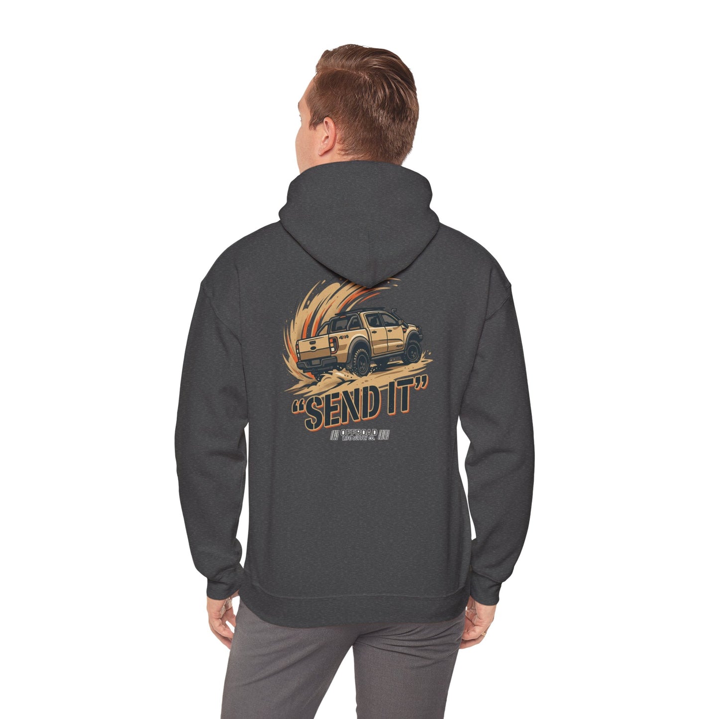 Off-Road 'Send It' Hoodie — Adventure 4x4 Hoodie - Black