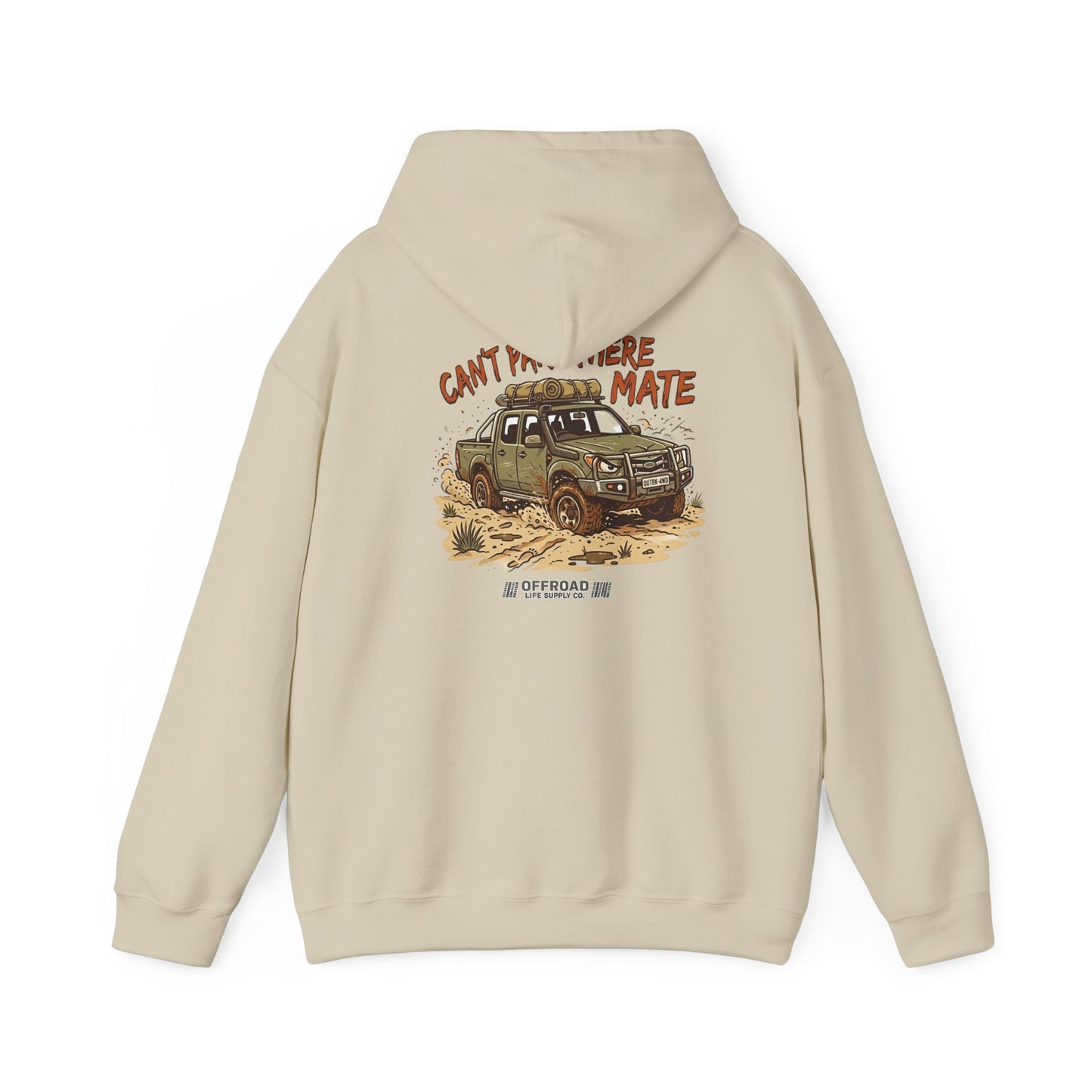 “Can’t Park There Mate” Off-Road 4x4 Hoodie - White