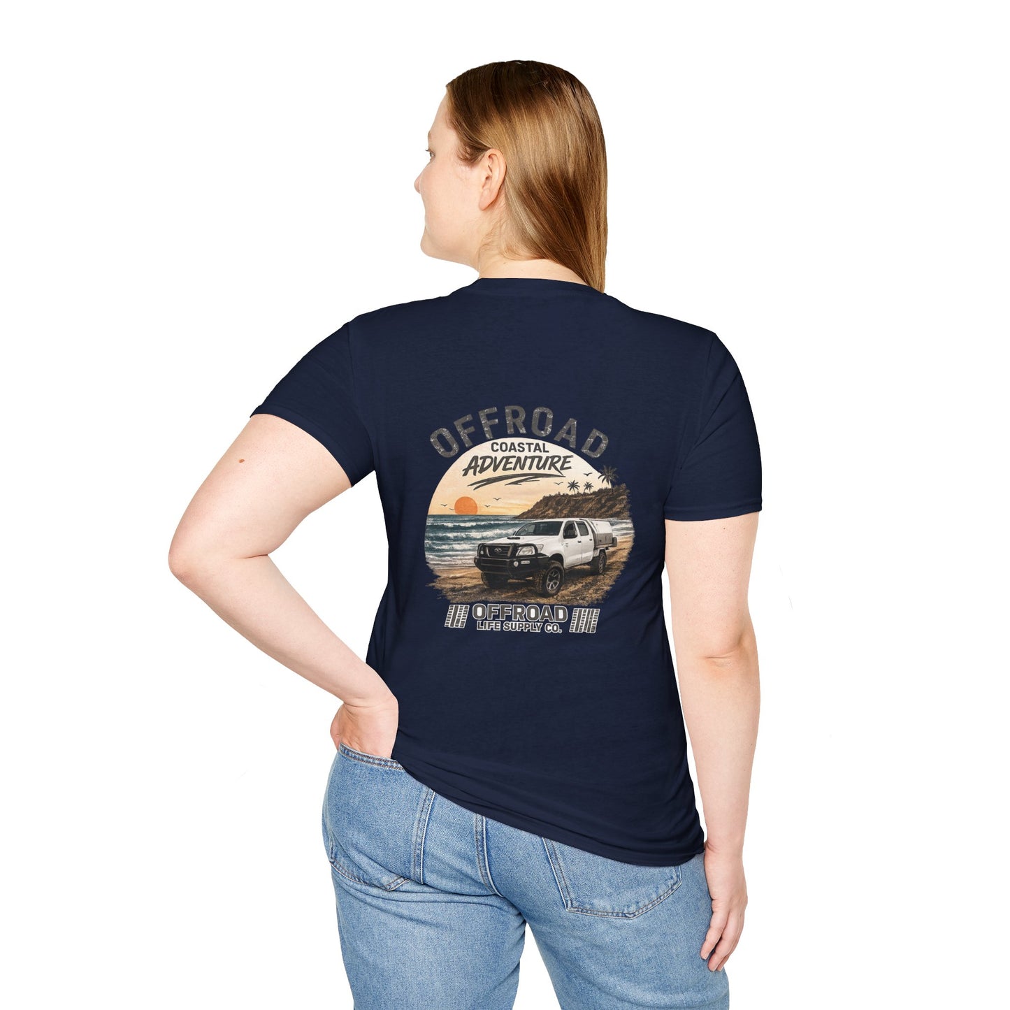 Hilux Beach 4x4 Tshirt - Australian 4wd Coastal Adventure Tee - Navy