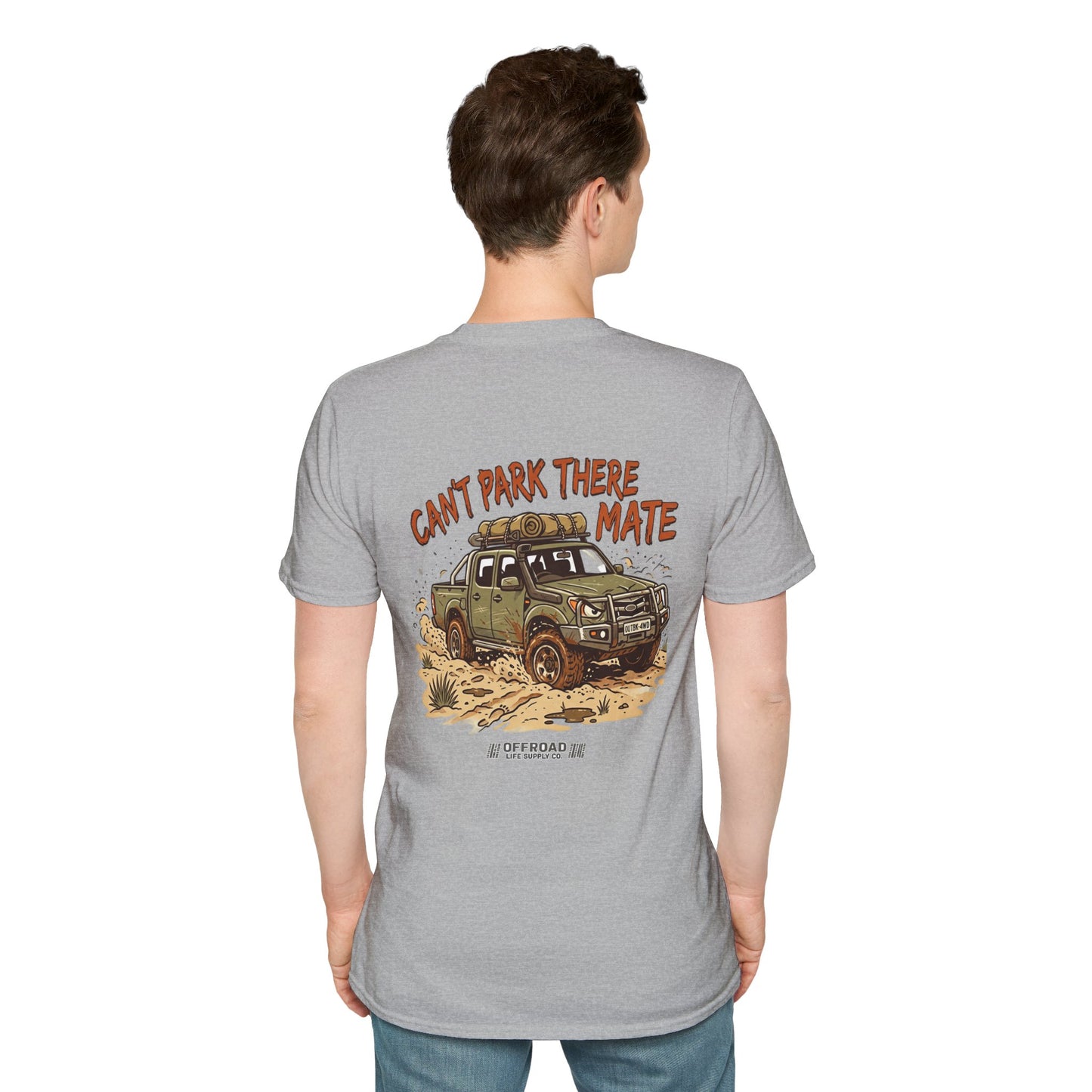 “Can’t Park There Mate” Off-Road 4x4 Adventure Tee - White