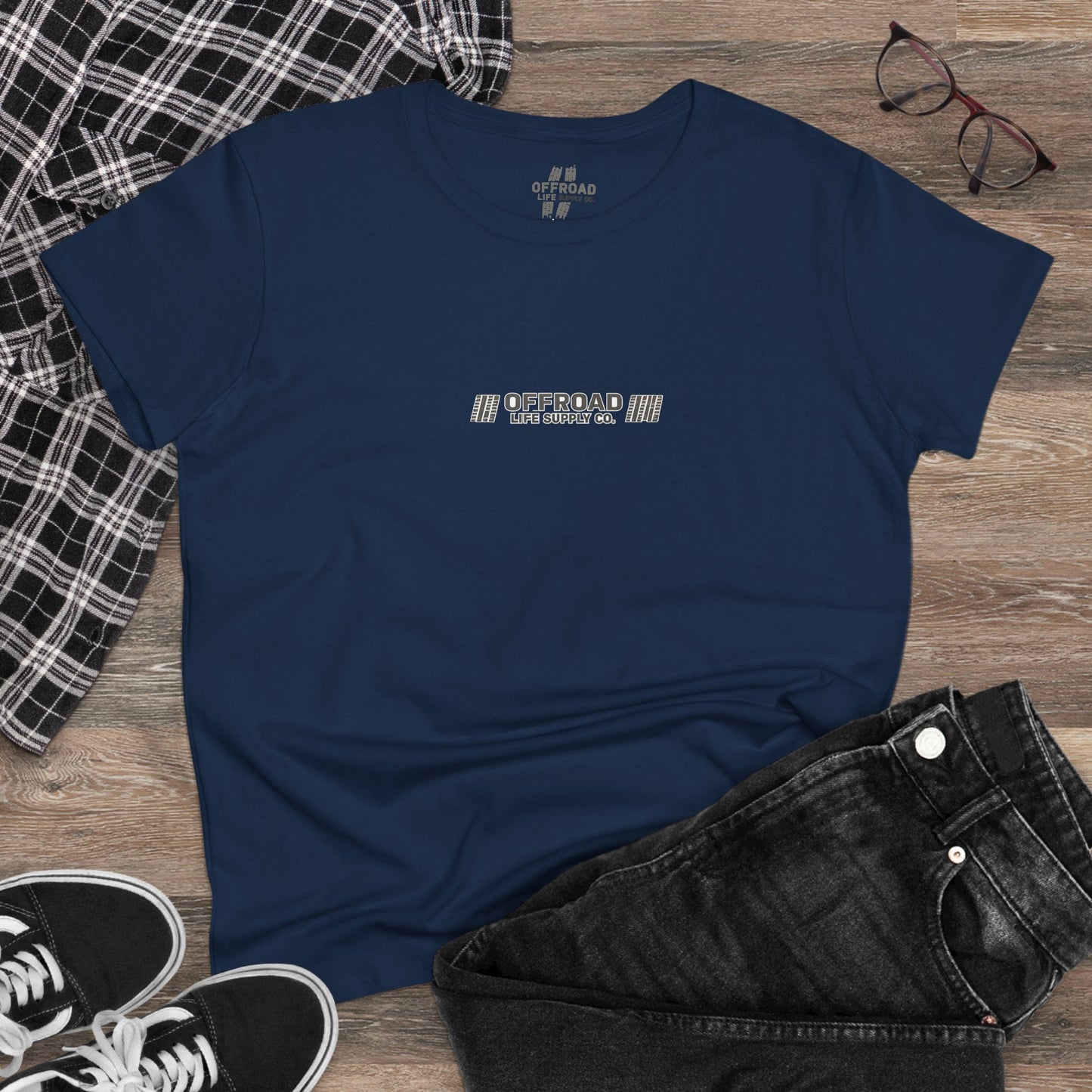 Offroad Life Supply Co. Graphic Tee — Women's Off-Road Basic T-Shirt - White