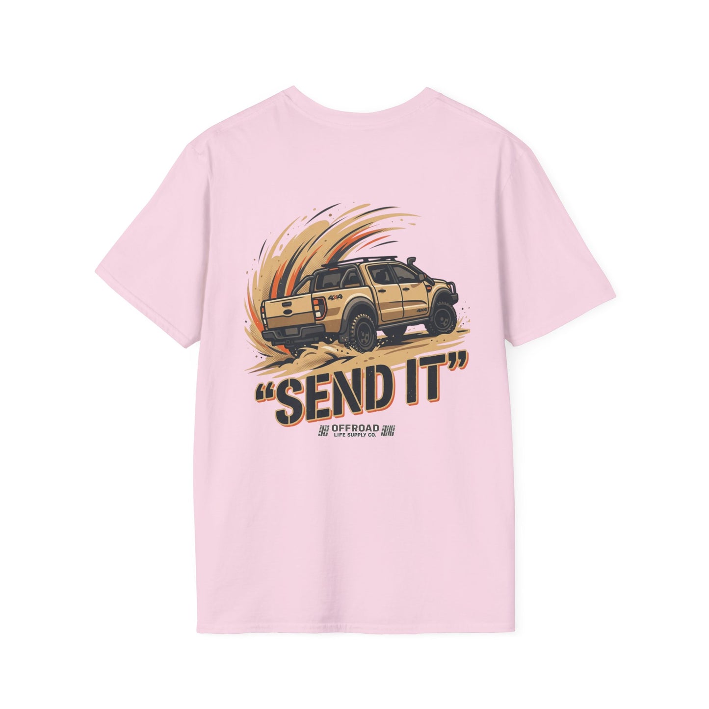 Off‑Road 'Send It' T-Shirt — Adventure 4x4 Graphic Tee - White