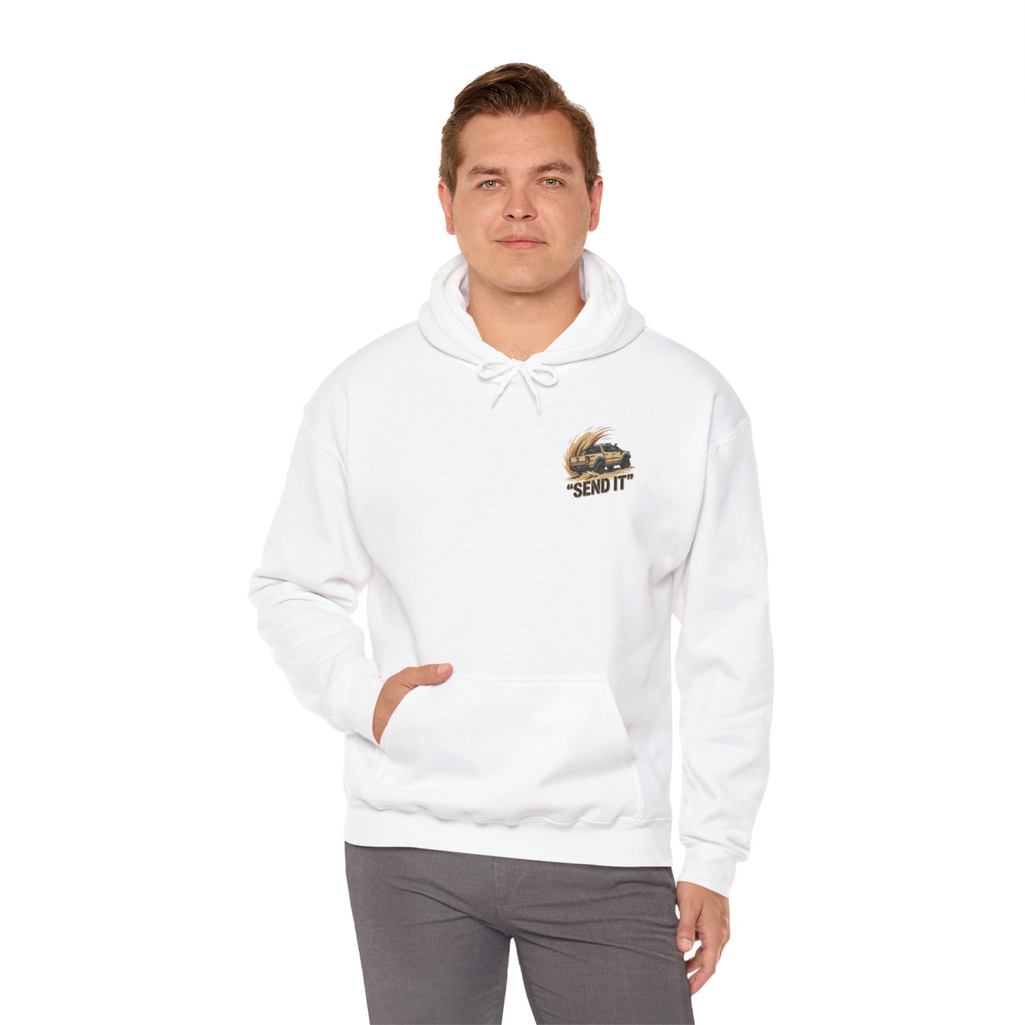 Off-Road 'Send It' Hoodie — Adventure 4x4 Hoodie - Gray