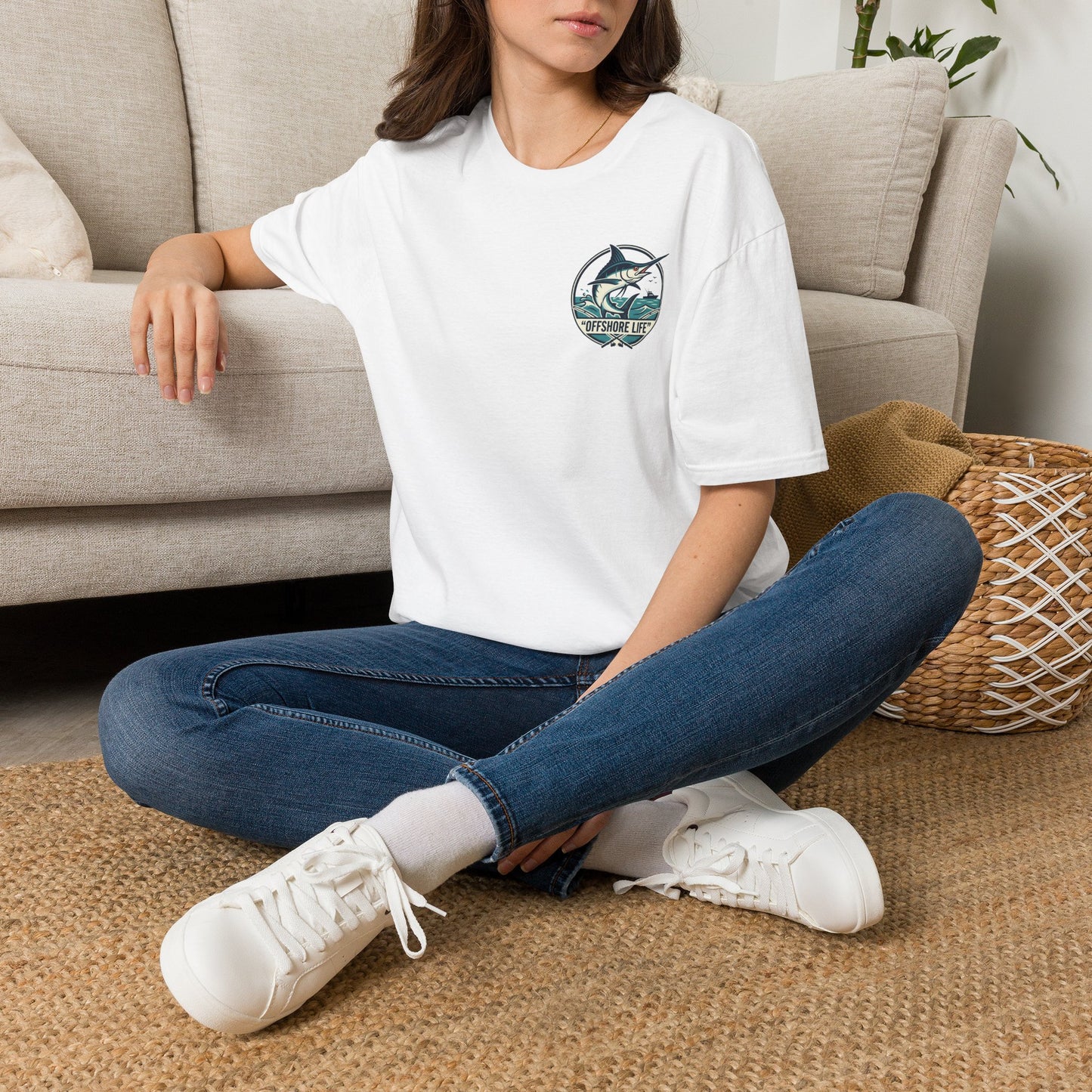 Offshore Life Marlin T-Shirt — Fishing Tee - Military Green