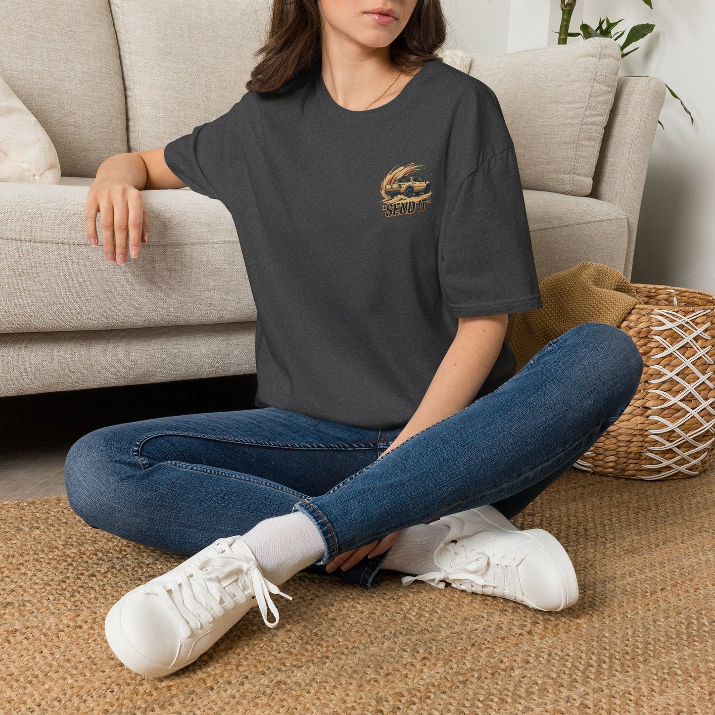Off‑Road 'Send It' T-Shirt — Adventure 4x4 Graphic Tee - White