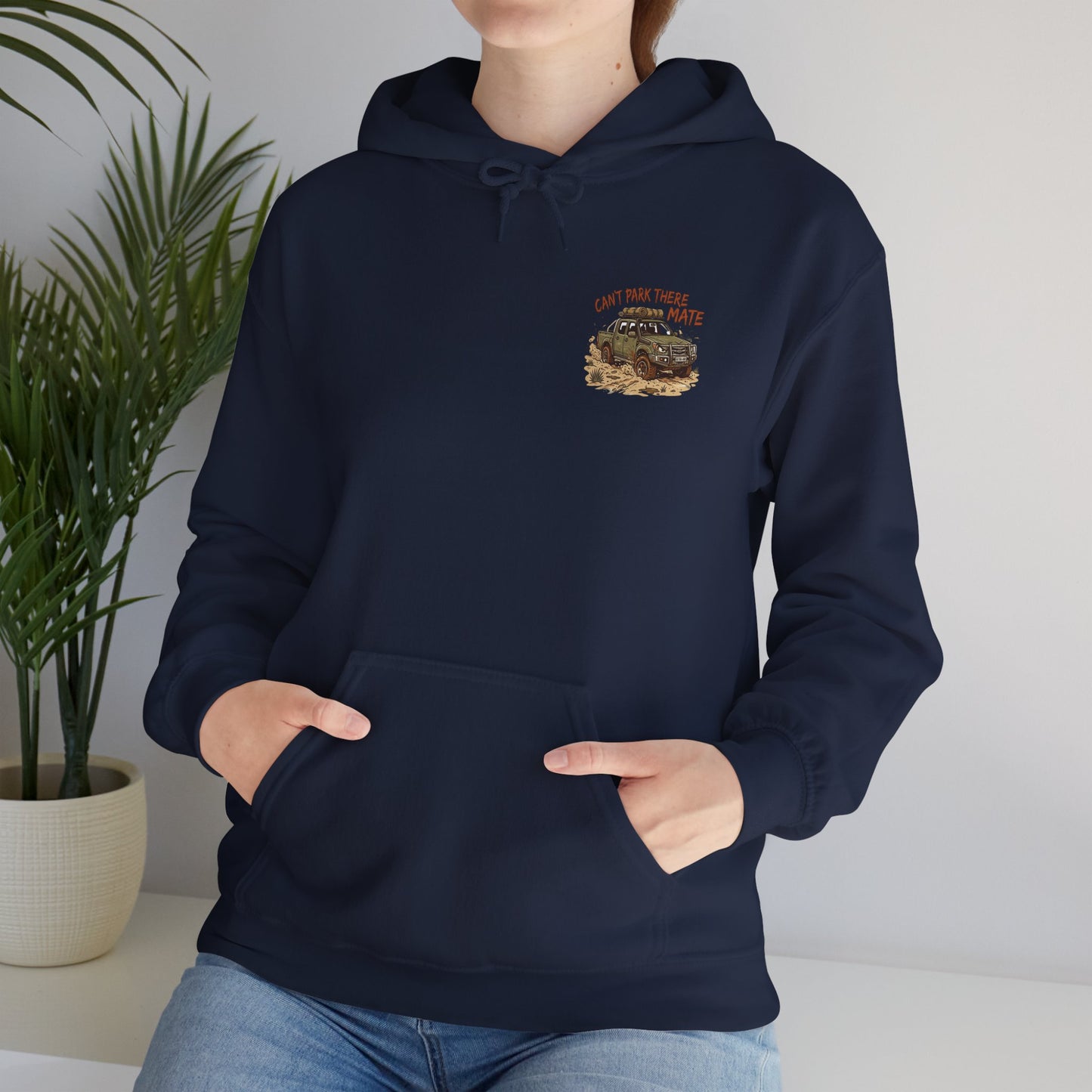 “Can’t Park There Mate” Womens Off-Road 4x4 Hoodie - Light Blue
