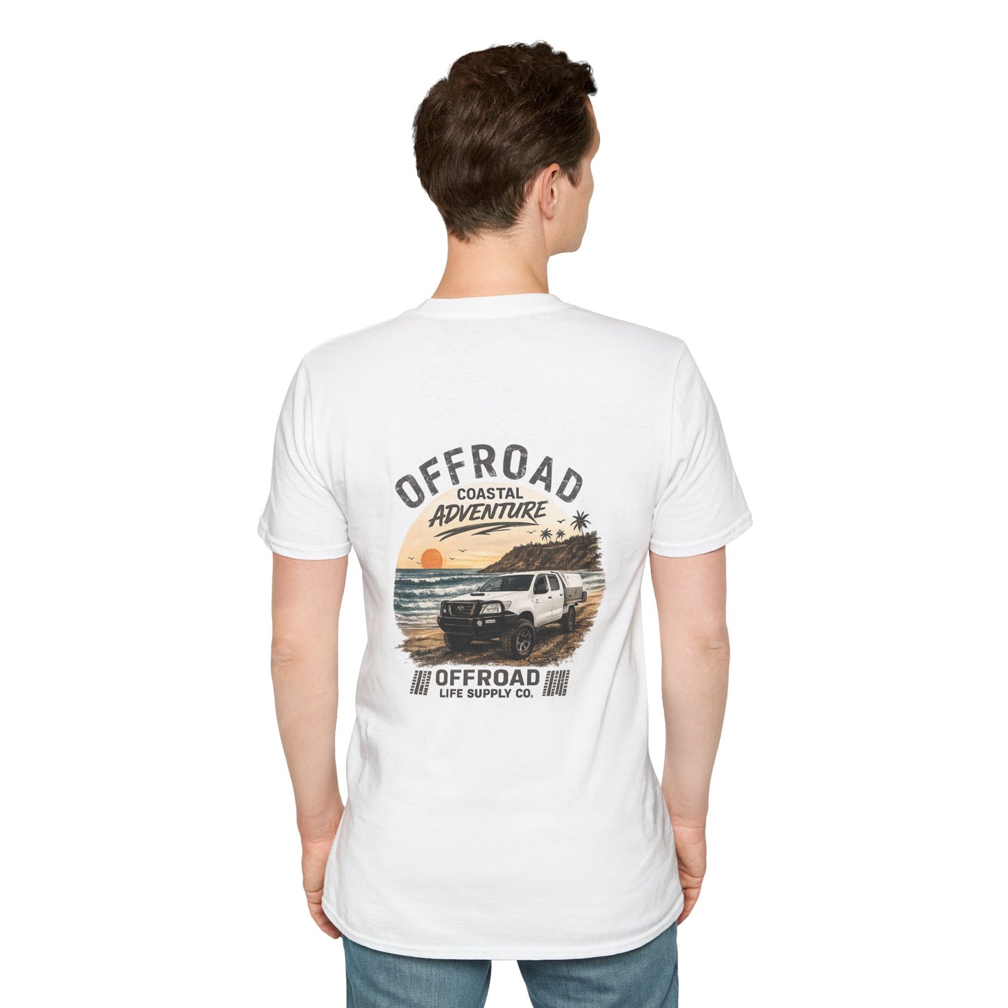 Hilux Beach 4x4 Tshirt - Australian 4wd Coastal Adventure Tee - White