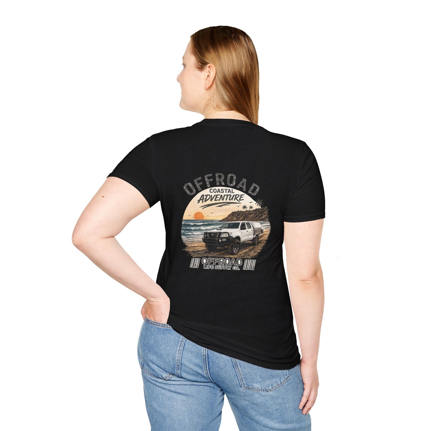 Hilux Beach 4x4 Tshirt - Australian 4wd Coastal Adventure Tee - Black