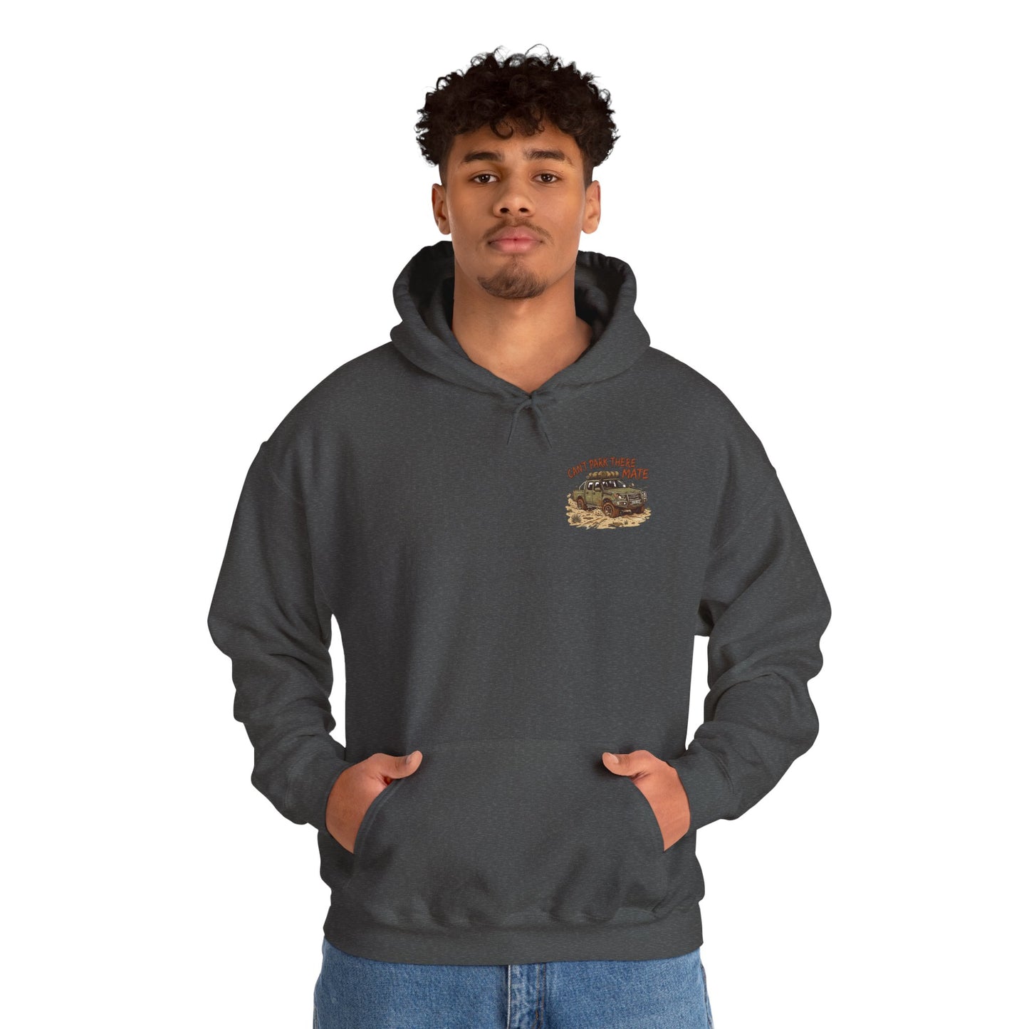 “Can’t Park There Mate” Off-Road 4x4 Hoodie - White