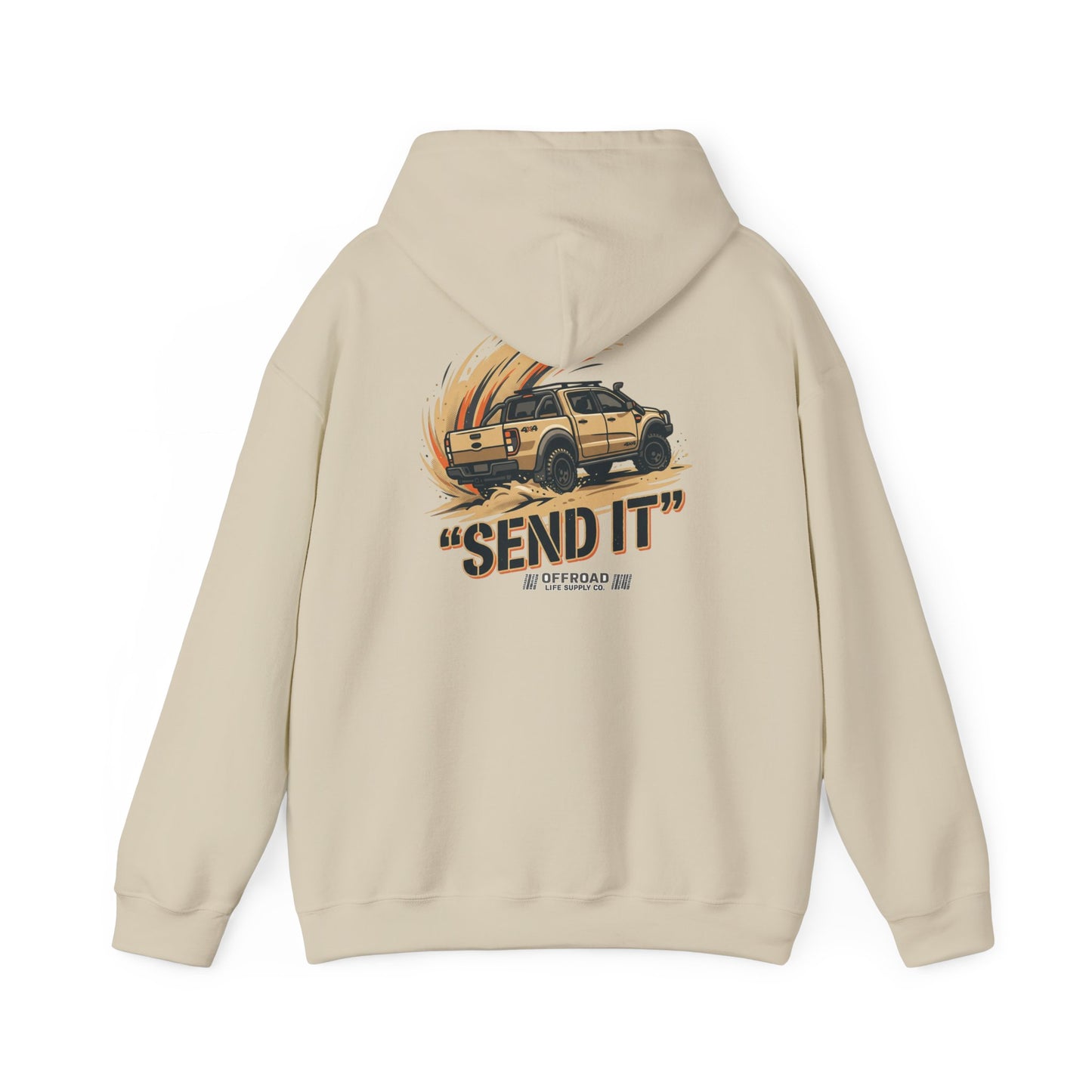 Off-Road 'Send It' Hoodie — Adventure 4x4 Hoodie - White