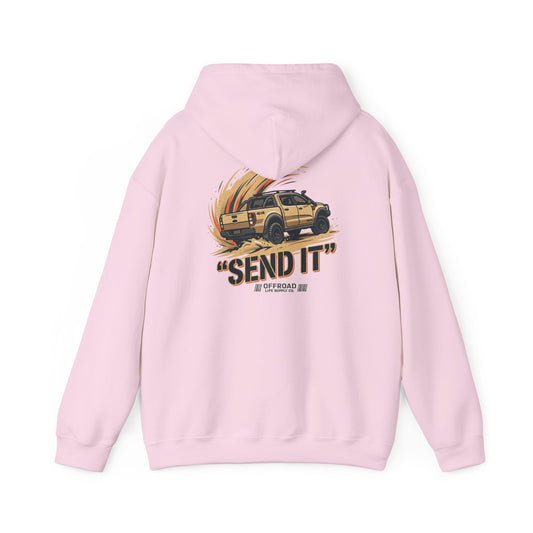 Off-Road Womens 'Send It' Hoodie — Adventure 4x4 Hoodie - Pink