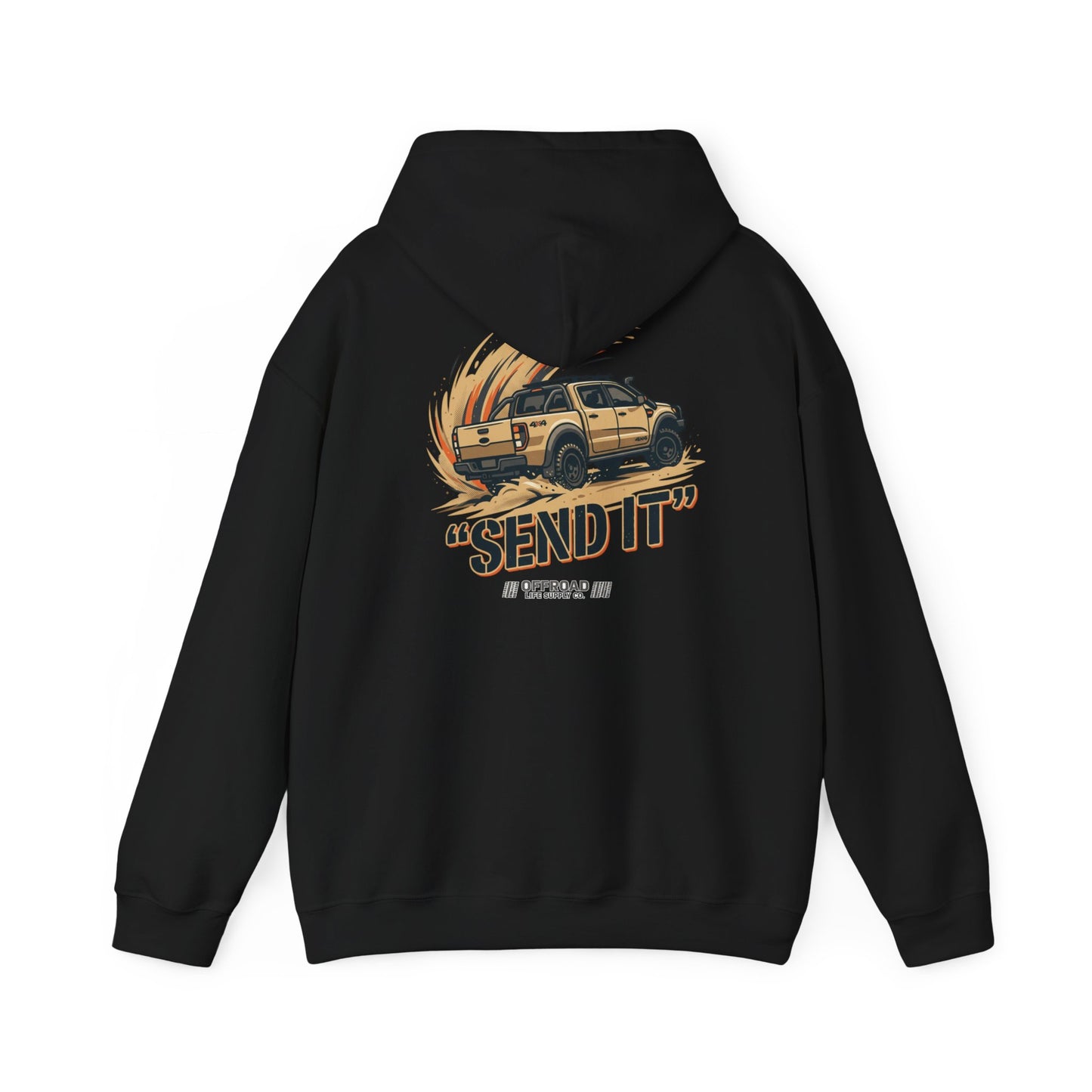 Off-Road 'Send It' Hoodie — Adventure 4x4 Hoodie - Sand