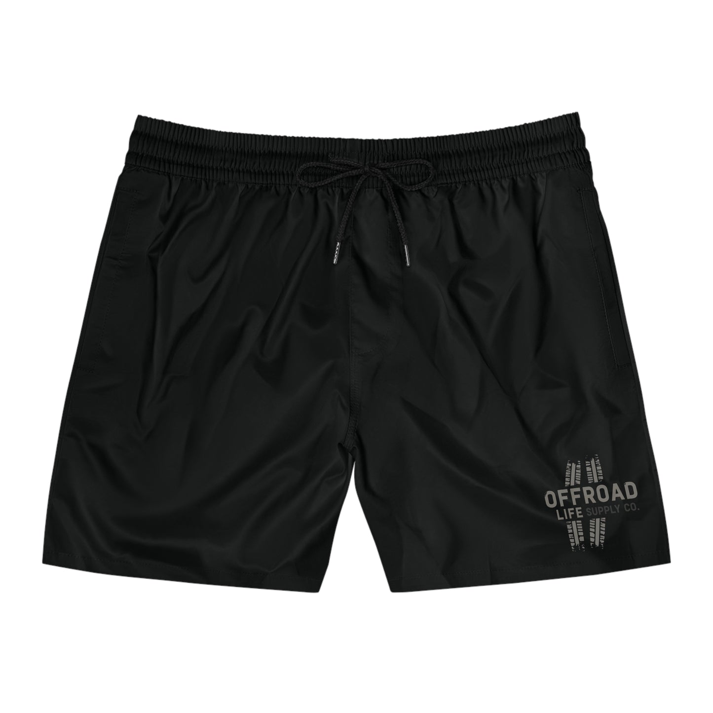 Off-Road Life Supply Co. Board Shorts — Men's Mid-Length Beach Shorts - Black