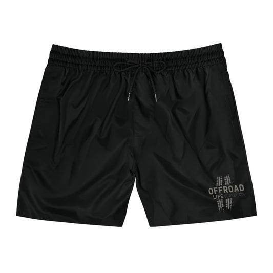 Off-Road Life Supply Co. Board Shorts — Men's Mid-Length Beach Shorts - Black