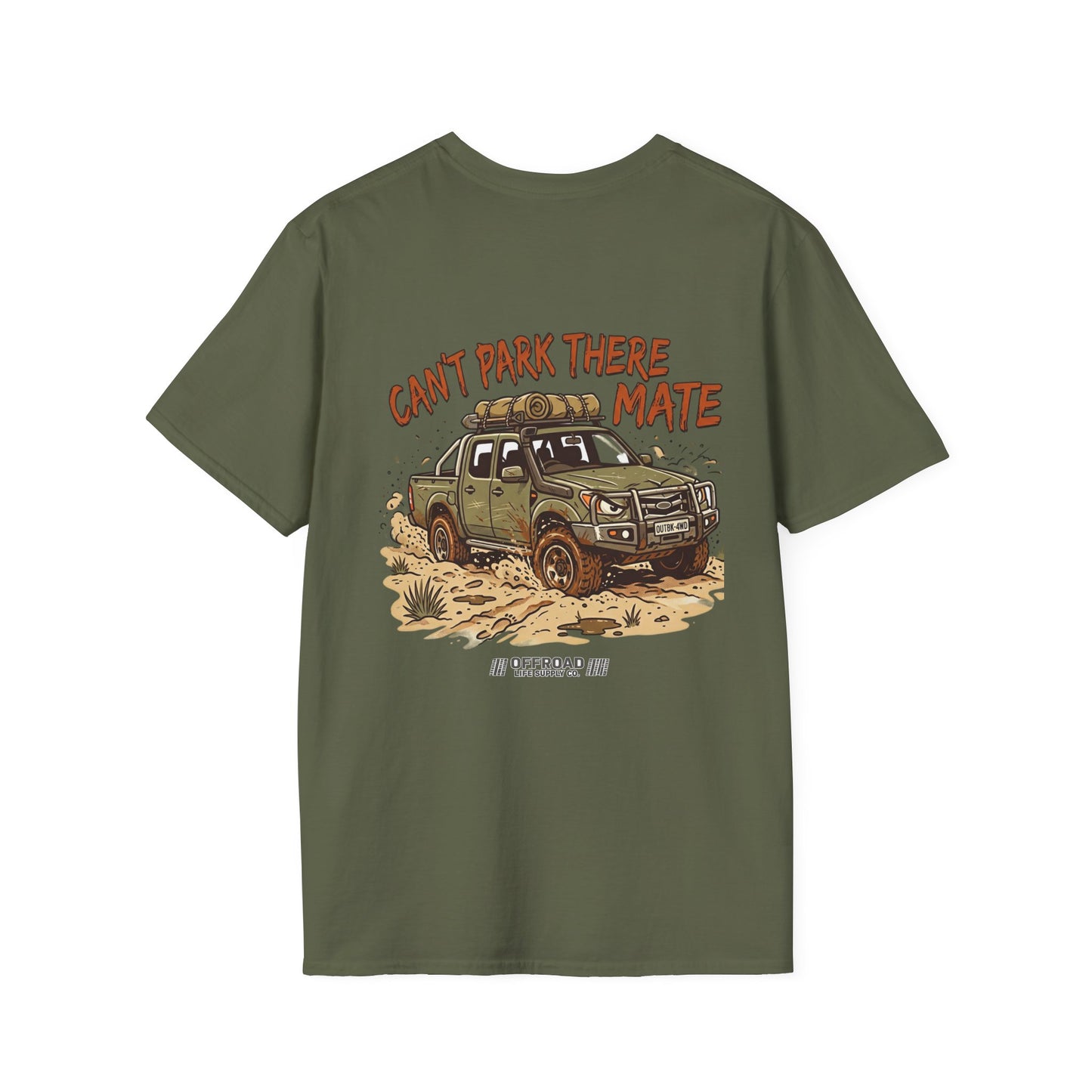 “Can’t Park There Mate” Off-Road 4x4 Adventure Tee - White