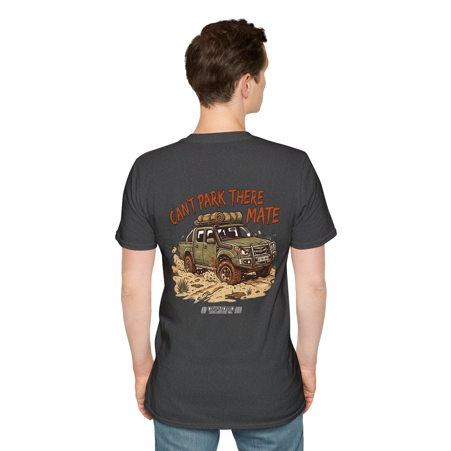 “Can’t Park There Mate” Off-Road 4x4 Adventure Tee - White