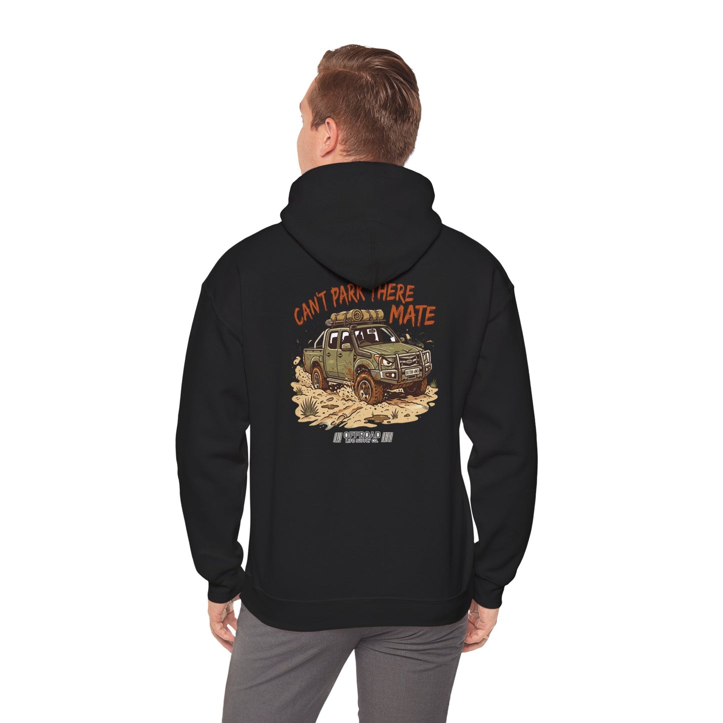 “Can’t Park There Mate” Off-Road 4x4 Hoodie - Sand