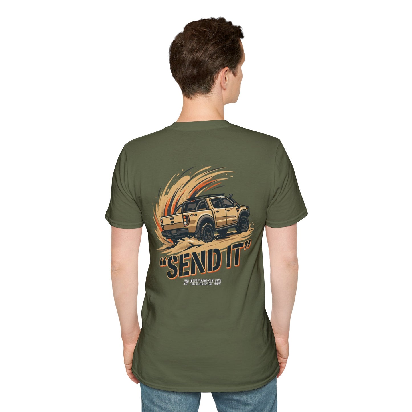 Off‑Road 'Send It' T-Shirt — Adventure 4x4 Graphic Tee - Navy